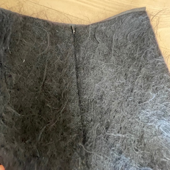 vintage Sybilla noche: black mohair skirt with silk lining - Picture 6 of 13